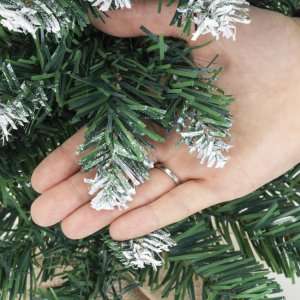 Springos Choinka sztuczna 60 cm sosna ośnieżona z jutą małe drzewko świateczne na stolik UNIWERSALNY 9