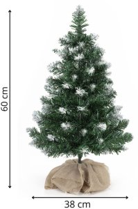 Springos Choinka sztuczna 60 cm sosna ośnieżona z jutą małe drzewko świateczne na stolik UNIWERSALNY 10