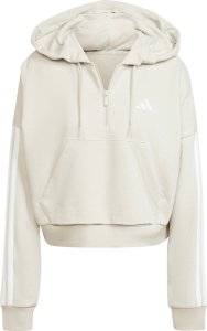 Adidas Bluza damska adidas Essentials 3-Stripes French Terry Quarter-Zip Hoodie beżowa JN1958 2XL 2