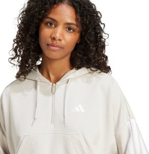 Adidas Bluza damska adidas Essentials 3-Stripes French Terry Quarter-Zip Hoodie beżowa JN1958 2XL 5