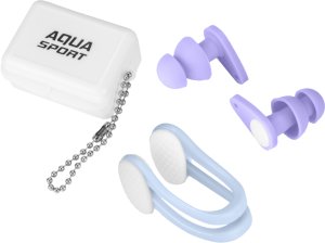 Aqua-Sport zestaw klips na nos zatyczki do uszu AquaCalm purple AS3153 4