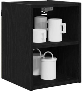 vidaXL vidaXL Szafka wisząca z przechowywaniem Czarny Dąb 30 x 29,5 x 40 cm 3