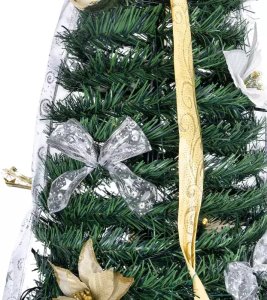 Aigostar Składana choinka 120x40cm srebrno-złote dekoracje 8 trybów ciepła biel 3