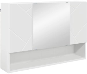vidaXL Szafka z lustrem Biały 80 x 17 x 55 cm 2