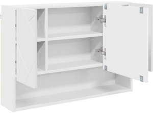 vidaXL Szafka z lustrem Biały 80 x 17 x 55 cm 5