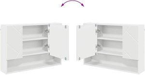 vidaXL Szafka z lustrem Biały 80 x 17 x 55 cm 10
