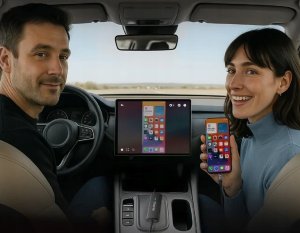 Radio samochodowe Ottocast Bezprzewodowy Adapter Samochodowy Ottocast Mirror Touch dla Apple CarPlay 4