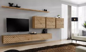 ASM Meble Szafka wisząca RTV2 SWITCH LAMEL 120 dąb wotan ASM Meble 5