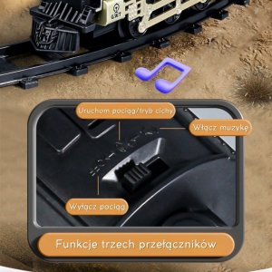 Woopie KLASYCZNY POCIĄG PAROWY LOKOMOTYWA TOR XXL KREATYWNA DLA DZIECI ZABAWA 13