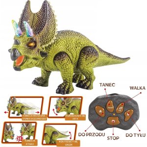 Woopie DINOZAUR ZDALNIE STEROWANY RC ROBOT TRICERATOPS DLA DZIECI KREATYWNY INTERAKTYWNY 13