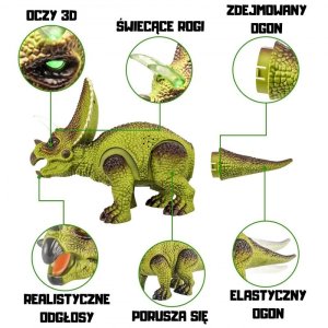 Woopie DINOZAUR ZDALNIE STEROWANY RC ROBOT TRICERATOPS DLA DZIECI KREATYWNY INTERAKTYWNY 2