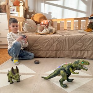 Woopie DINOZAUR ZDALNIE STEROWANY RC ROBOT TRICERATOPS DLA DZIECI KREATYWNY INTERAKTYWNY 9