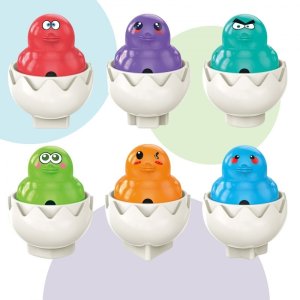 Woopie WOOPIE Układanka Sorter Montessori Dopasuj Kształty Zabawne Kurczaczki Jajka 6szt 3