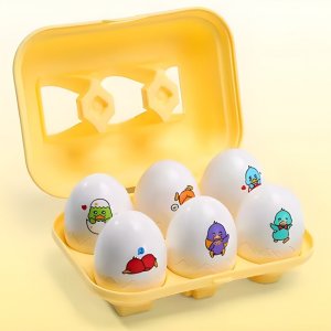 Woopie WOOPIE Układanka Sorter Montessori Dopasuj Kształty Zabawne Kurczaczki Jajka 6szt 6