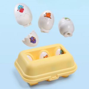 Woopie WOOPIE Układanka Sorter Montessori Dopasuj Kształty Zabawne Kurczaczki Jajka 6szt 8