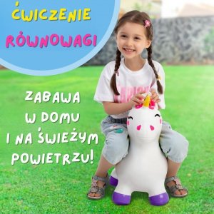 Woopie SKOCZEK GUMOWY DO SKAKANIA JEDNOROŻEC BIAŁY DLA DZIECI POMPKA KREATYWNY 3