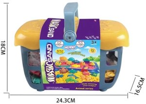 Woopie PIASEK KINETYCZNY 0,8 KG ZESTAW KOSZYKU Z FOREMKAMI KREATYWNY KONCENTRACJA 14