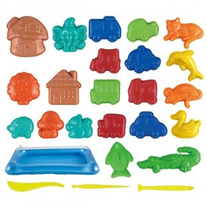 Woopie PIASEK KINETYCZNY 0,8 KG ZESTAW KOSZYKU Z FOREMKAMI KREATYWNY KONCENTRACJA 7