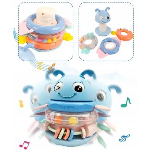 Woopie WOOPIE Baby Wańka Wstańka Zabawka Sensoryczna 2w1 Grzechotka Gryzak 4