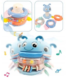 Woopie WOOPIE Baby Wańka Wstańka Zabawka Sensoryczna 2w1 Grzechotka Gryzak 7