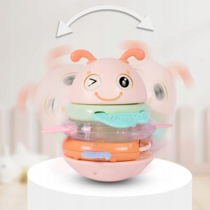 Woopie WOOPIE Baby Wańka Wstańka Zabawka Sensoryczna 2w1 Grzechotka Gryzak Różowa 3