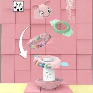 Woopie WOOPIE Baby Wańka Wstańka Zabawka Sensoryczna 2w1 Grzechotka Gryzak Różowa 7