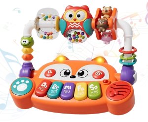 Woopie INTERAKTYWNE PIANINO EDUKACYJNE SENSORYCZNE DLA DZIECI LISEK LED PREMIUM 7