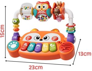 Woopie INTERAKTYWNE PIANINO EDUKACYJNE SENSORYCZNE DLA DZIECI LISEK LED PREMIUM 9