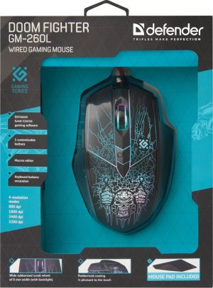 Mysz Defender Doom Fighter GM-260L + Podkładka  (52260) 7
