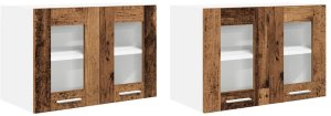 vidaXL vidaXL Szafka wisząca z drzwiami 2 pcs Stare drewno 60 x 31 x 40 cm 2