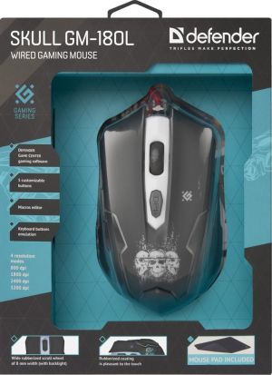 Mysz Defender Skull GM-180L + Podkładka  (52180) 17