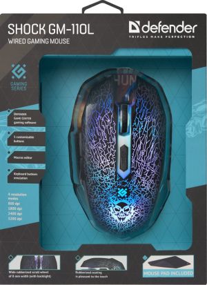 Mysz Defender Shock GM-110L + Podkładka  (52110) 7