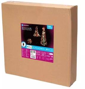 Aigostar Składana choinka 180x60cm czerwono-złote dekoracje 8 trybów zimna biel 8