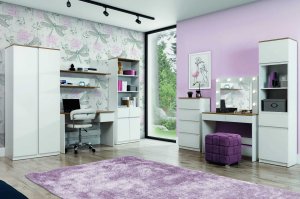4HouseDesign Toaletka z lustrem LED Biurko dąb Biała REMI RM16 13