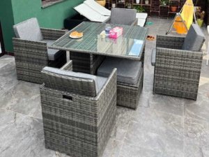 Bello Giardino Meble ogrodowe z technorattanu  z otwieranymi pufami DELIZIOSO 2