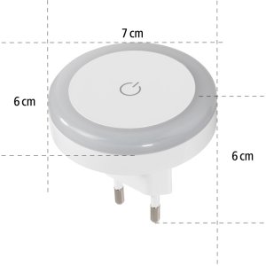 Lampka wtykowa do gniazdka Hama LAMPKA NOCNA LED DO GNIAZDKA, WŁĄCZNIK DODYKOWY, CIEPŁE ŚWIATŁO 6