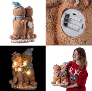 Dekoracja świąteczna Hanipol KADAX Figurka Bożonarodzeniowa LED Chłopiec Dziewczynka Piernik 3