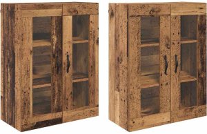 vidaXL vidaXL Szafki ścienne 2 pcs Stare drewno 69,5 x 34 x 90 cm 2