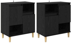 vidaXL Komody 2 pcs Czarny Dąb 60 x 35 x 70 cm 2