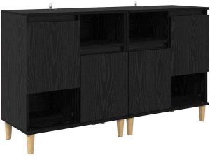 vidaXL Komody 2 pcs Czarny Dąb 60 x 35 x 70 cm 5