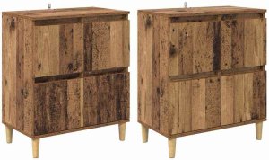 vidaXL vidaXL Komody 2 pcs Stare drewno 60 x 35 x 70 cm 2