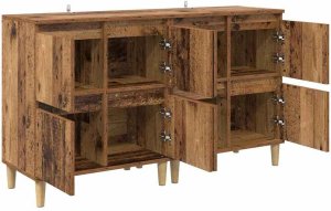 vidaXL vidaXL Komody 2 pcs Stare drewno 60 x 35 x 70 cm 6