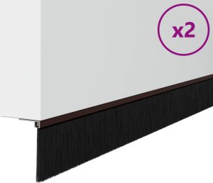 vidaXL vidaXL Szczotki uszczelniające do drzwi samoprzylepne 2 pcs Brązowy 3
