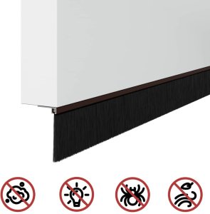 vidaXL vidaXL Szczotki uszczelniające do drzwi samoprzylepne 2 pcs Brązowy 9