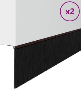 vidaXL vidaXL Szczotki uszczelniające do drzwi samoprzylepne 2 pcs Brązowy 3