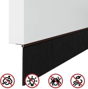 vidaXL vidaXL Szczotki uszczelniające do drzwi samoprzylepne 2 pcs Brązowy 9