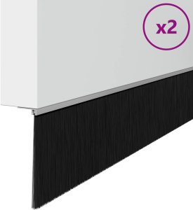 vidaXL vidaXL Szczotki uszczelniające do drzwi samoprzylepne 2 pcs Srebrny 3