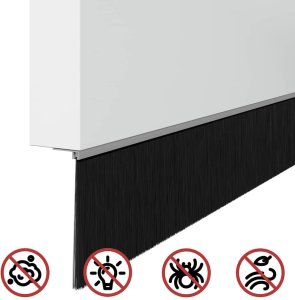 vidaXL vidaXL Szczotki uszczelniające do drzwi samoprzylepne 2 pcs Srebrny 9