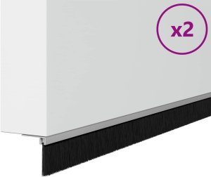 vidaXL vidaXL Szczotki uszczelniające do drzwi samoprzylepne 2 pcs Srebrny 3