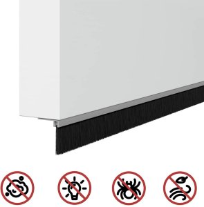 vidaXL vidaXL Szczotki uszczelniające do drzwi samoprzylepne 2 pcs Srebrny 9